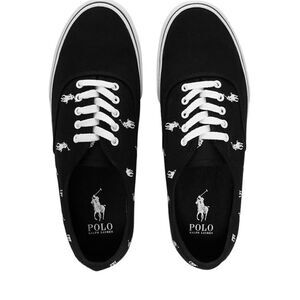 NEW Polo Ralph Lauren Men's All Over Pony Player Keaton Sneakers in Black Sz 8.5